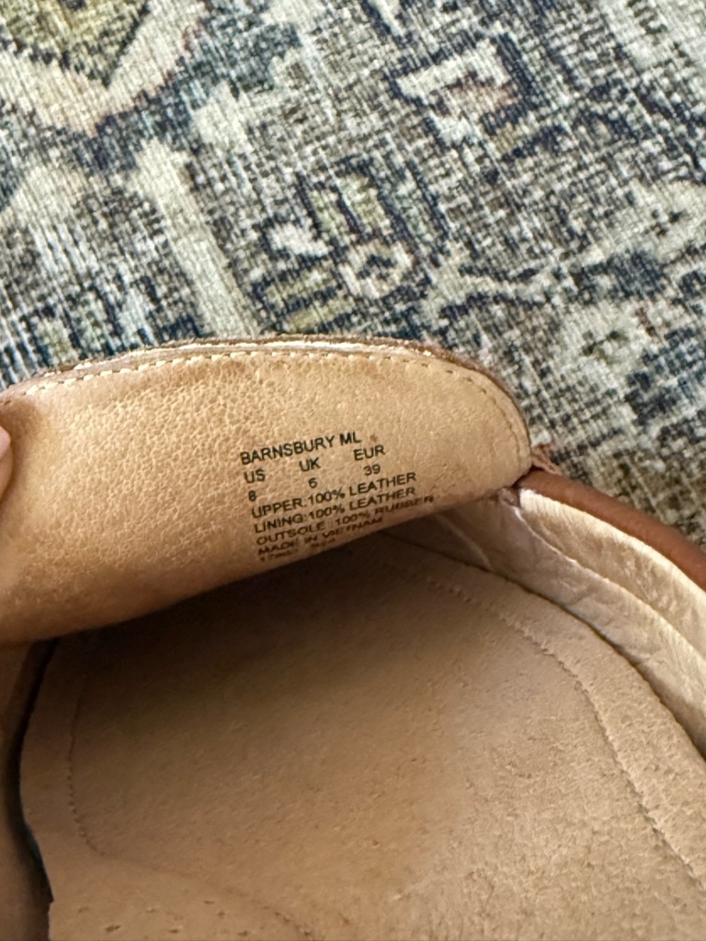 Lauren Ralph Lauren Barnsbury Pebbled Tan Leather Backless Mules Size 8 - Picture 5 of 5